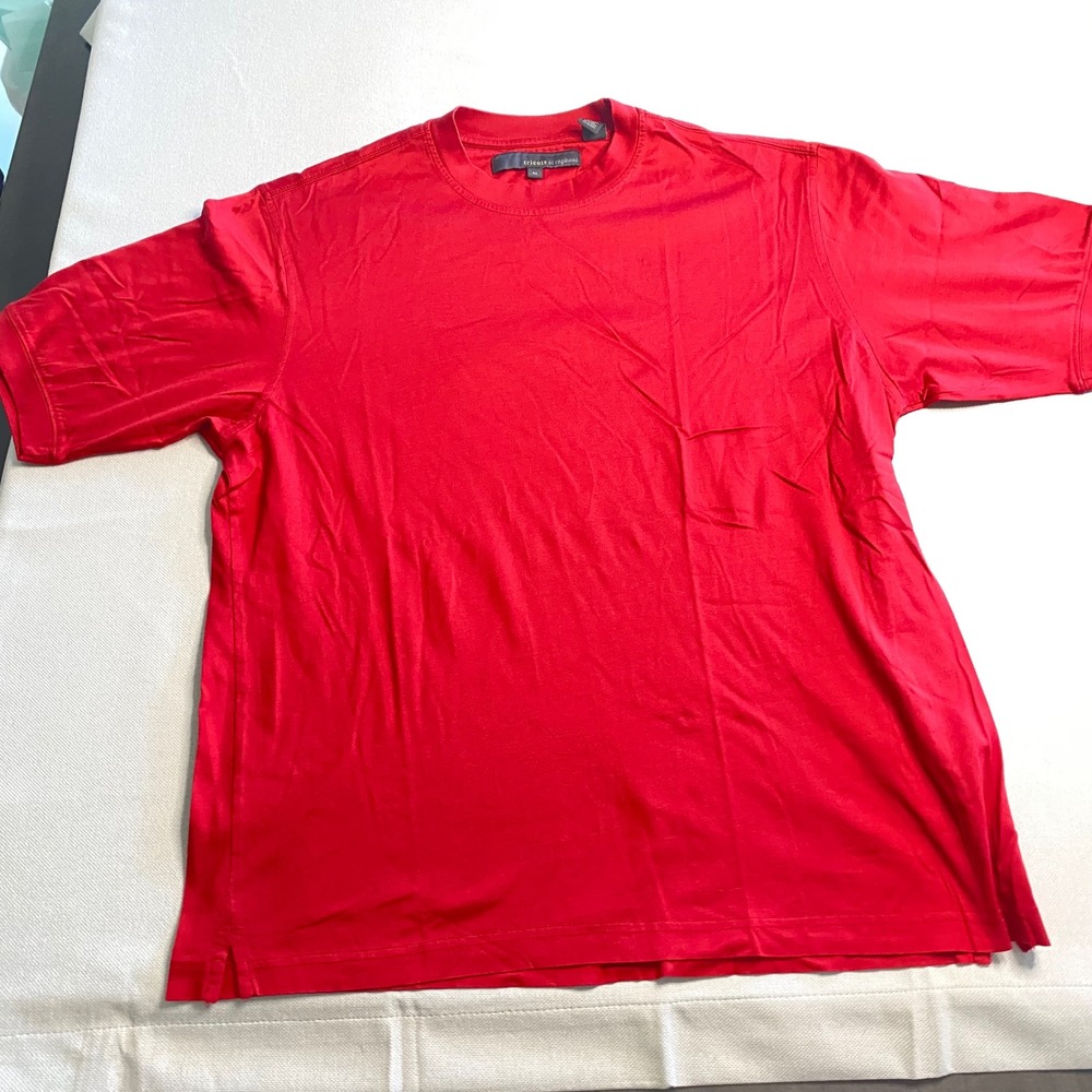 Tricots St Raphael Mens‎ Red Mercerized Cotton Crew Neck Short Sleeve T-Shirt M